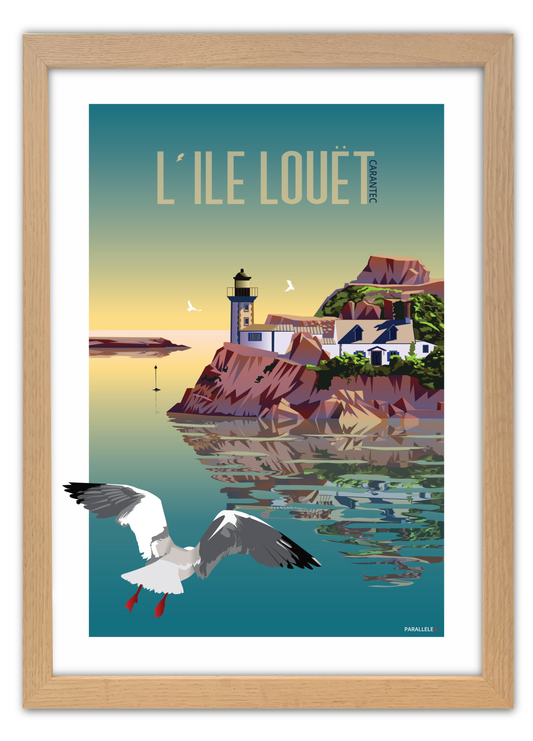 Affiche "Carantec - L'Île Louët"