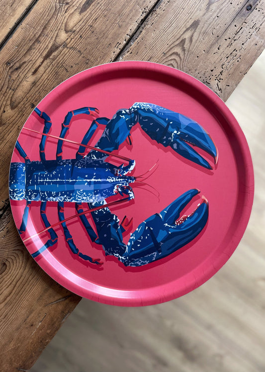 Plateau rond "Homard (rose)"