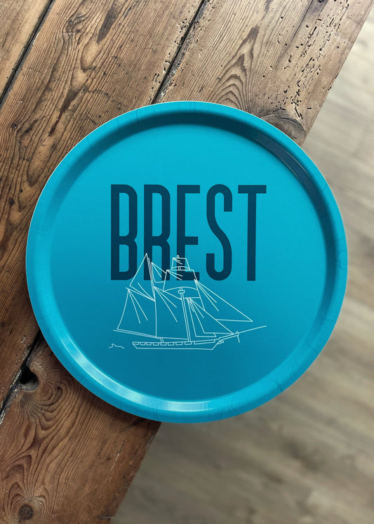 Plateau rond "Brest (Gréement)"