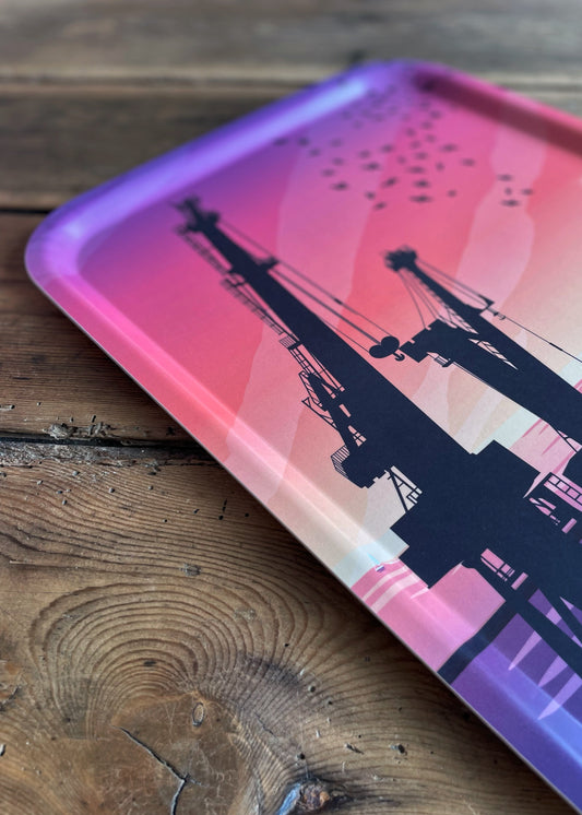 Plateau rectangulaire "Brest (Grues)"