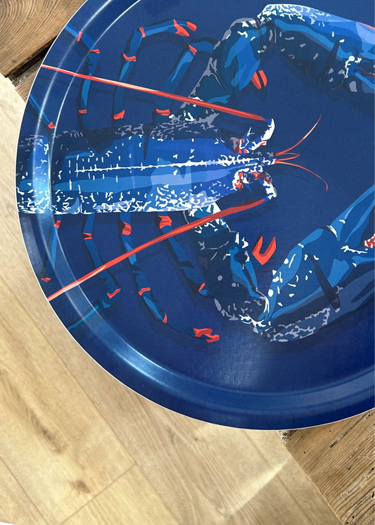 Plateau rond "Homard (bleu)"