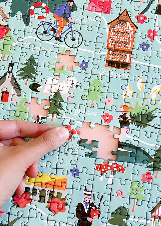 Puzzle "Carte illustrée de la Bretagne"