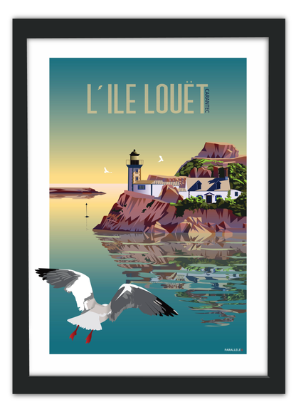 Affiche "Carantec - L'Île Louët"
