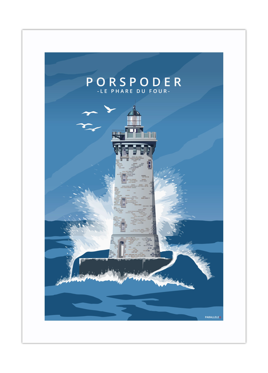 Affiche "Porspoder - Phare du Four"