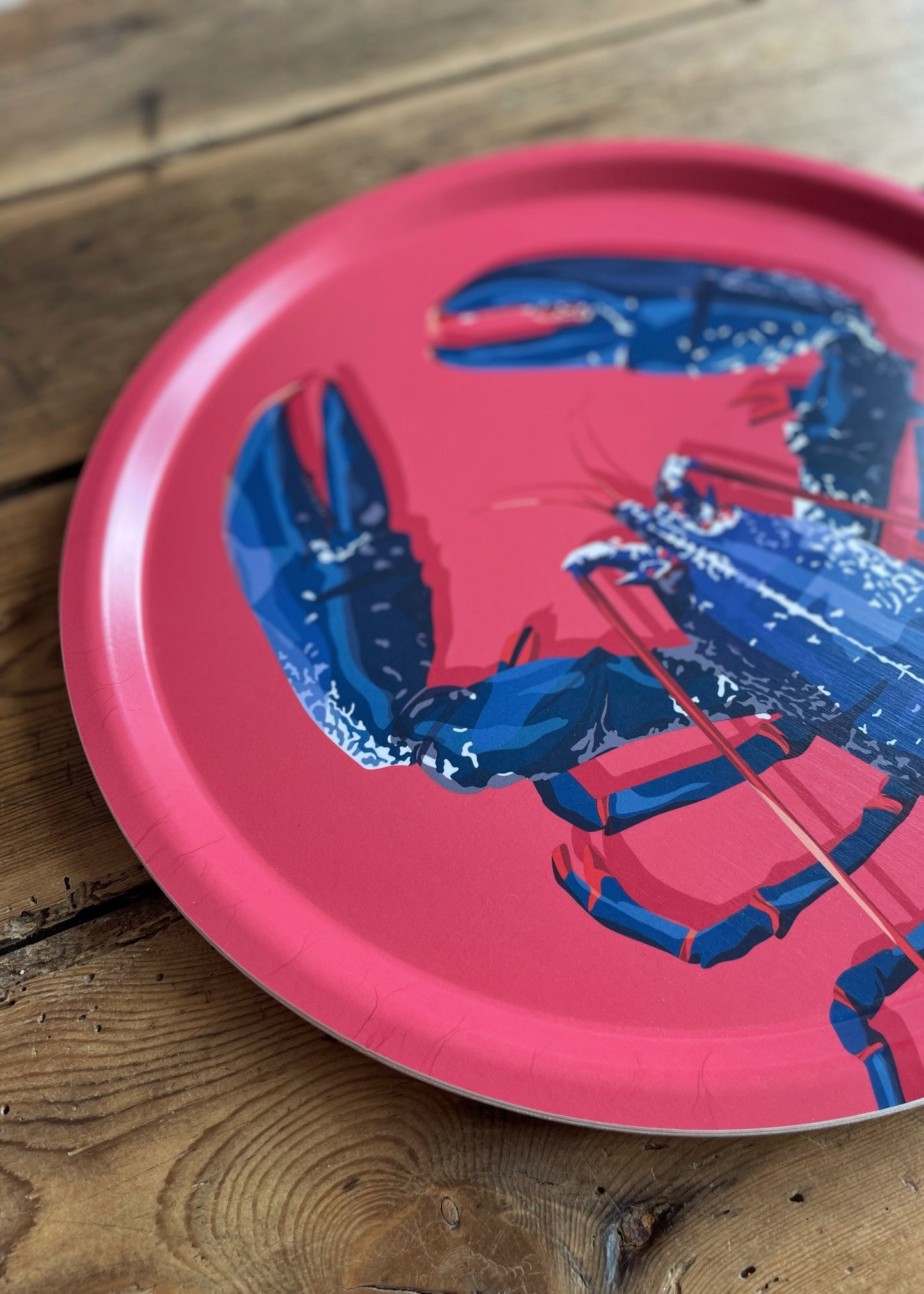 Plateau rond "Homard (rose)"