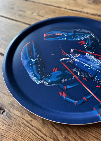 Plateau rond "Homard (bleu)"