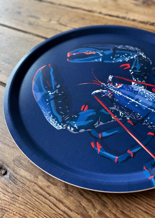 Plateau rond "Homard (bleu)"