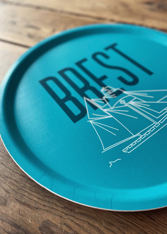 Plateau rond "Brest (Gréement)"