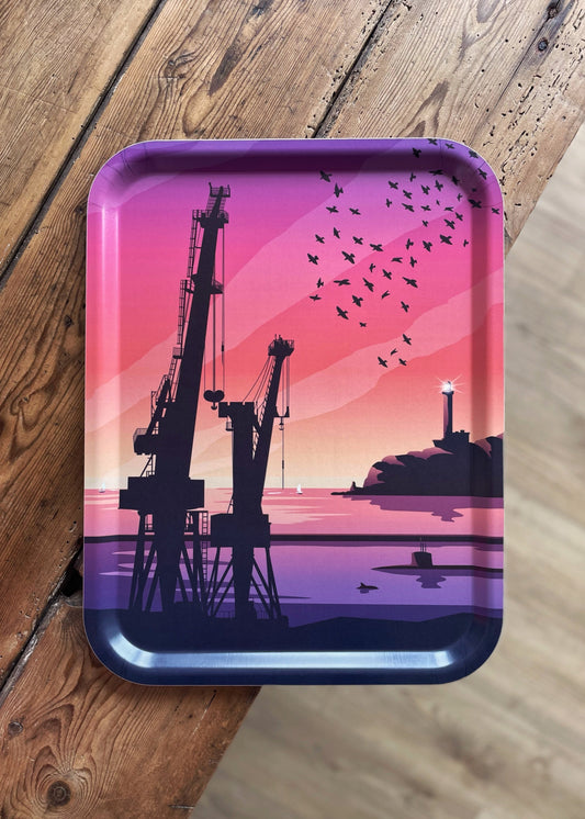 Plateau rectangulaire "Brest (Grues)"