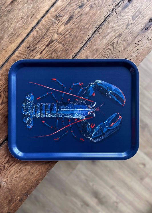 Plateau rectangulaire "Homard (Bleu)"