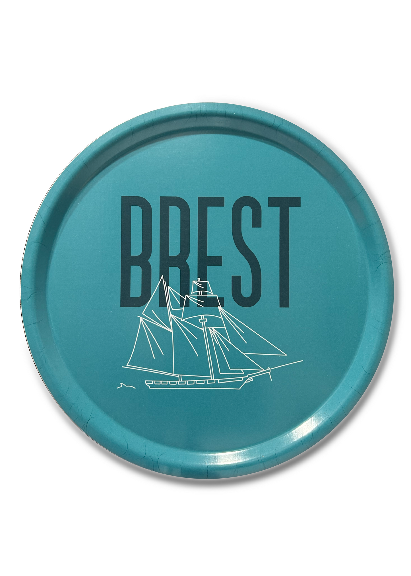 Plateau rond "Brest (Gréement)"