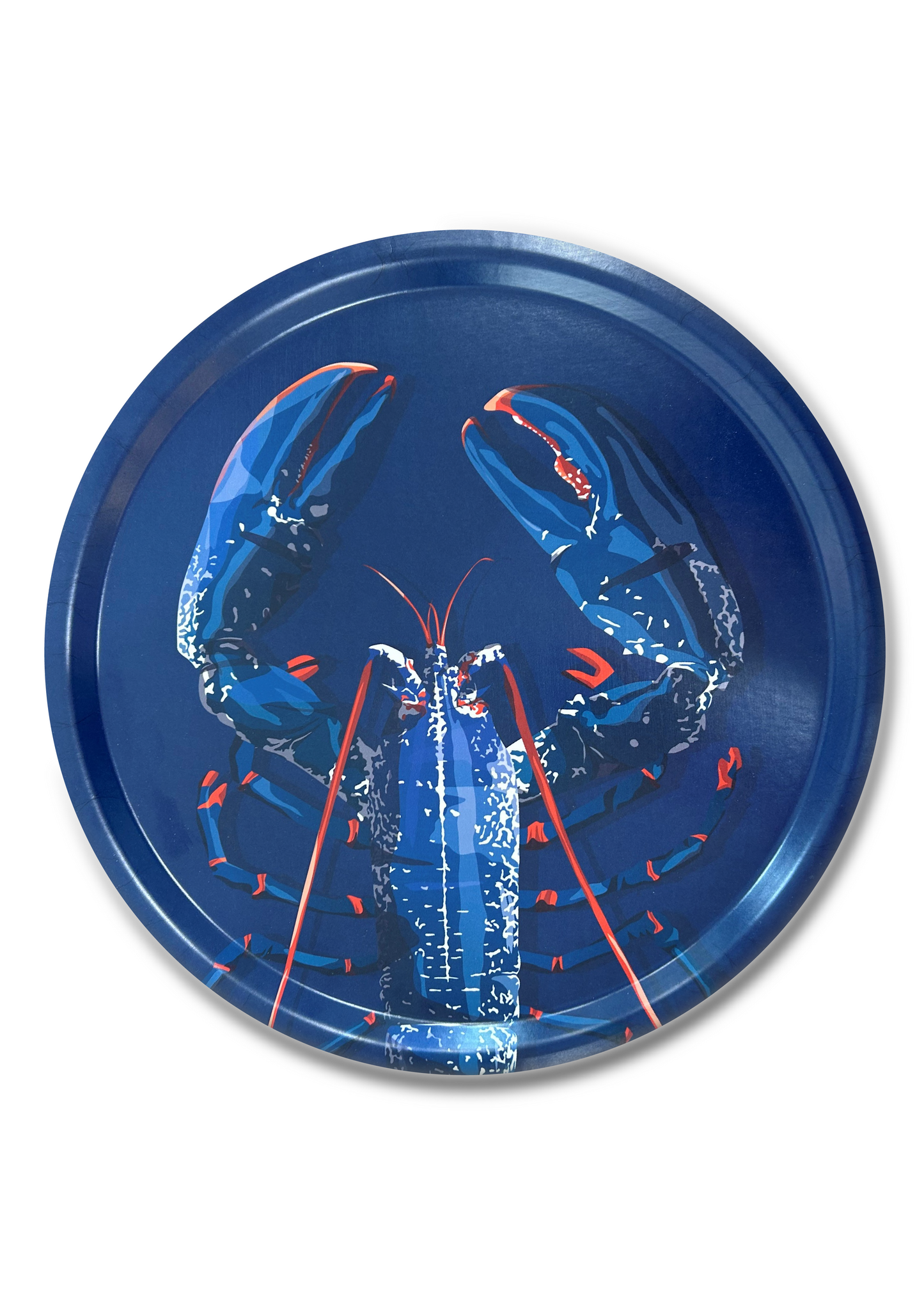 Plateau rond "Homard (bleu)"