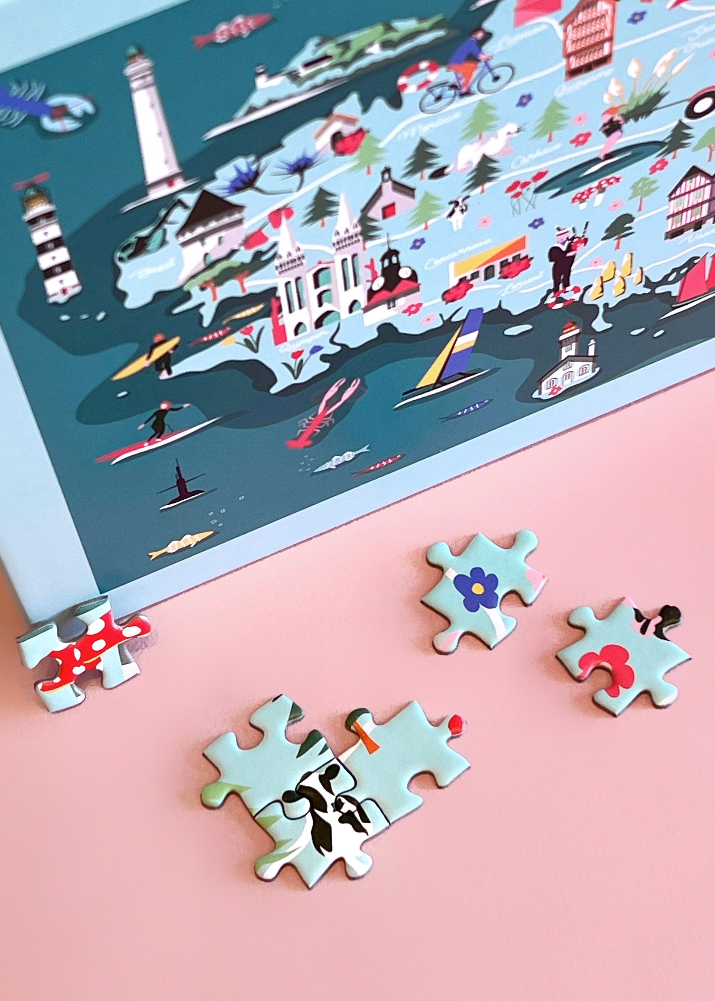 Puzzle "Carte illustrée de la Bretagne"