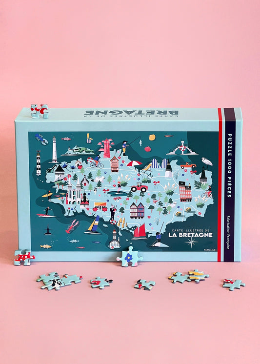Puzzle "Carte illustrée de la Bretagne"