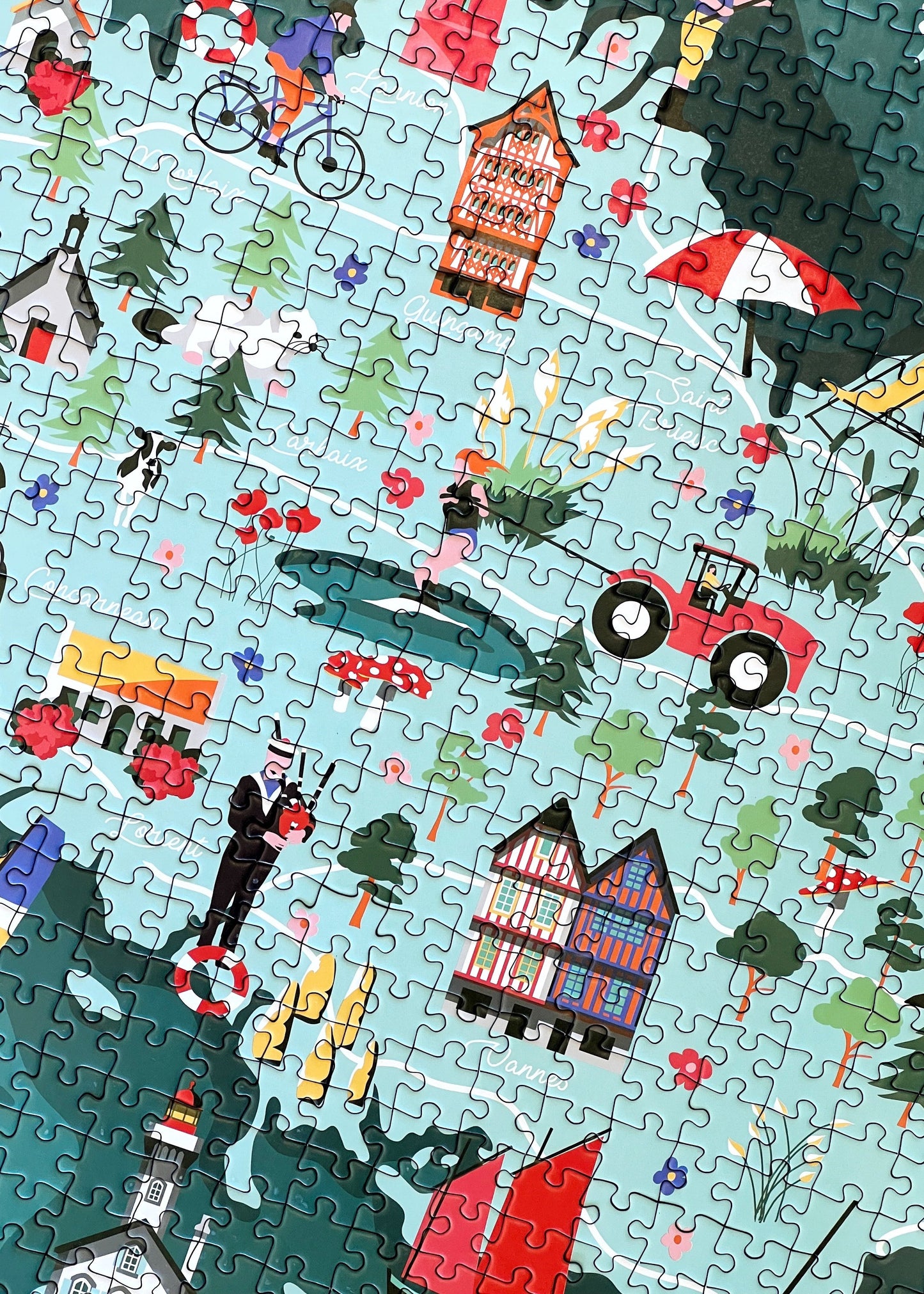 Puzzle "Carte illustrée de la Bretagne"