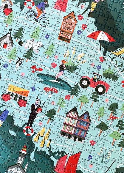Puzzle "Carte illustrée de la Bretagne"